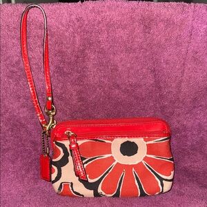 Coach Poppy Double Zipper Floral Wallet
